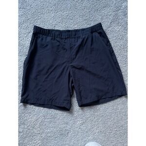 Fabletics Men NavyTraining Athletic Gym Shorts XL Zip Pockets Zip Snap Belt loop